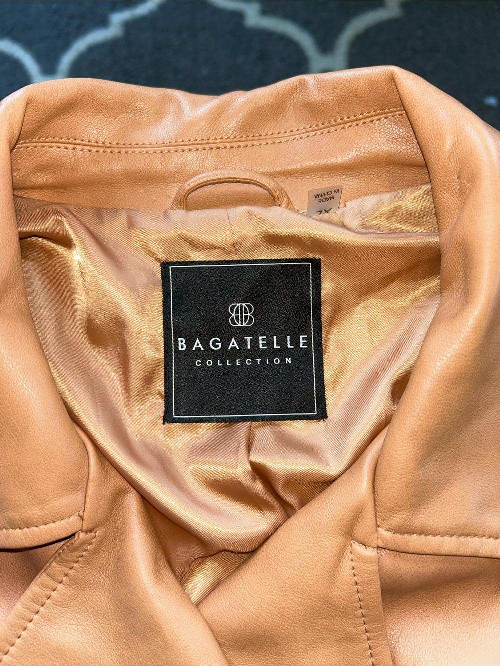 Bagatelle Collection Tan Vegan Leather Moto Jacket XL bikercore